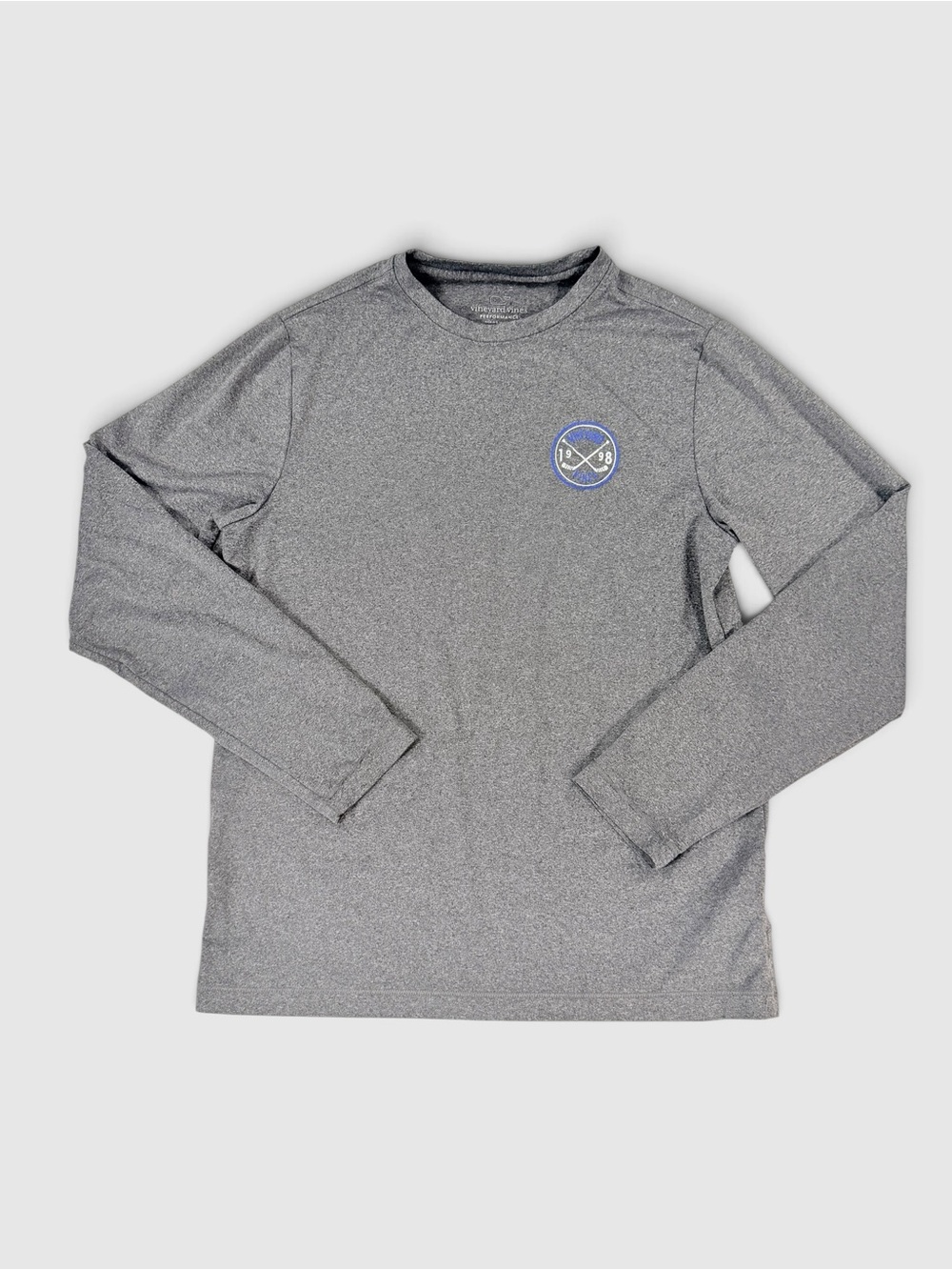 Vineyard Vines Grey Boys Performance Hockey Long Sleeved Tee Size Small
